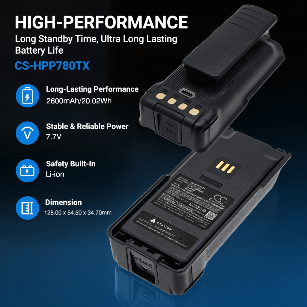 Batteri kompatibel med Hytera CS-HPP780TX