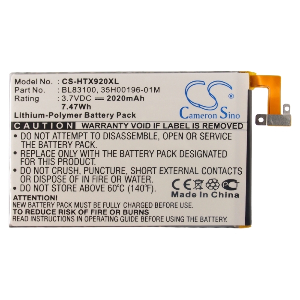 Mobiltelefonbatteri HTC CS-HTX920XL