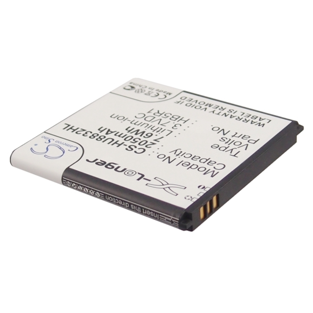 Cameron Sino CS-HU8832HL batterietiket i omvendt skrå visning: 2050mAh 7,6Wh