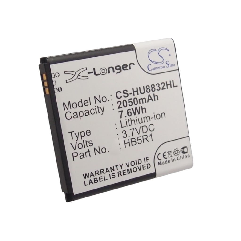 Cameron Sino CS-HU8832HL tydeligt læsbar etiketvisning: 2050mAh 7,6Wh 3,7VDC HB5R1