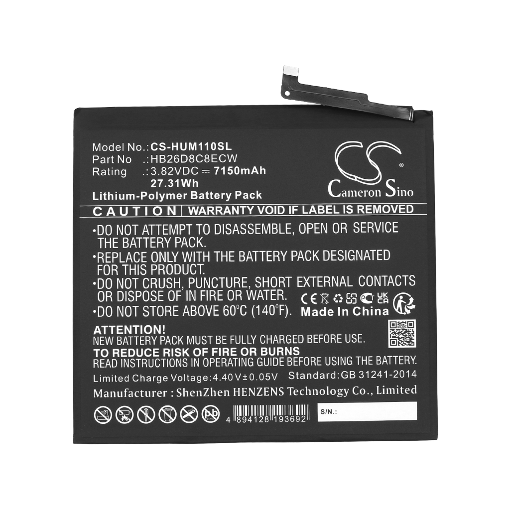 Tabletbatteri Huawei CS-HUM110SL