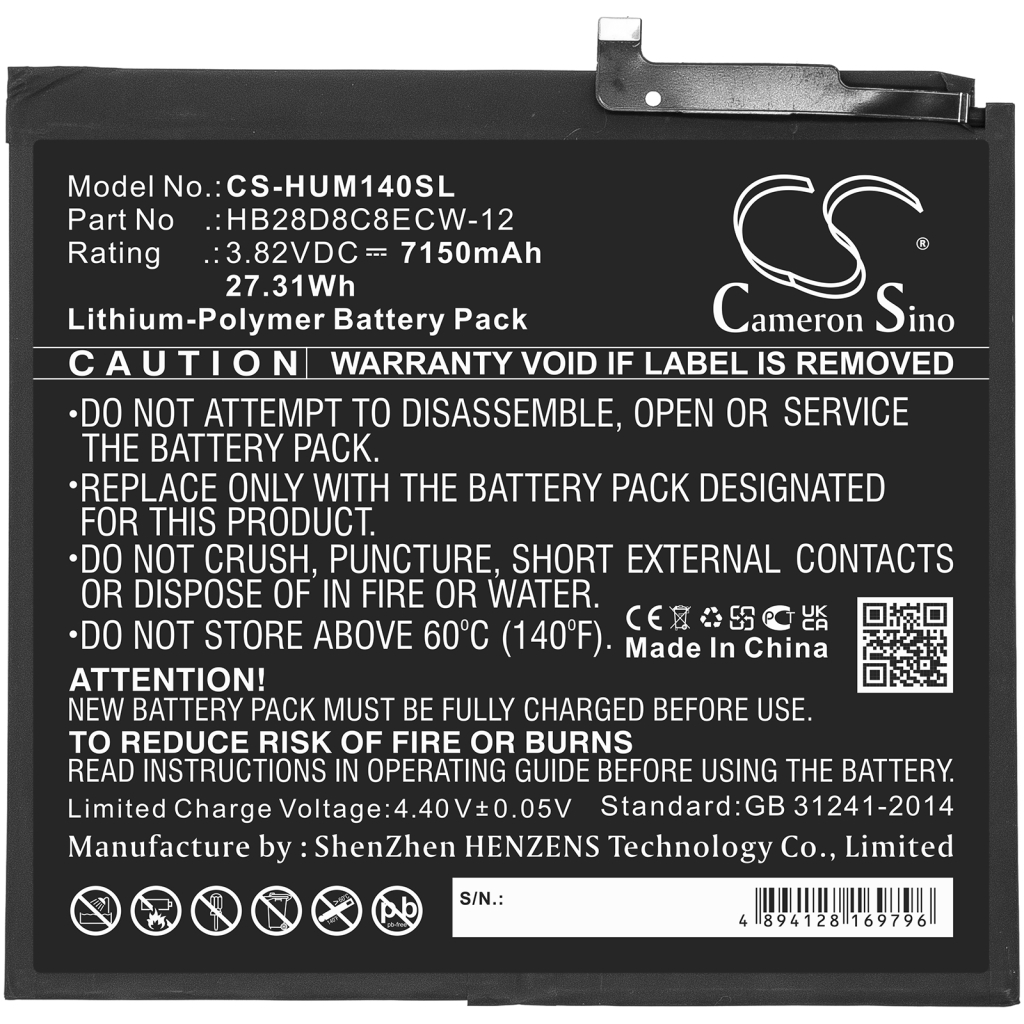 Tabletbatteri Huawei CS-HUM140SL