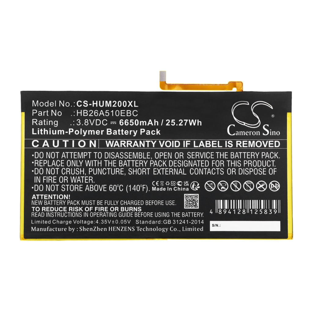 Tabletbatteri Huawei CS-HUM200XL