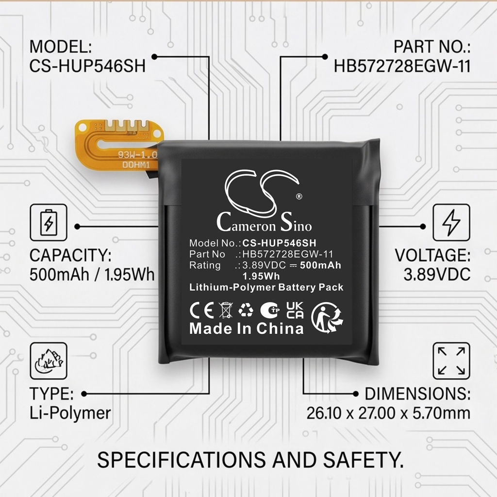 Batteri kompatibel med Huawei CS-HUP546SH