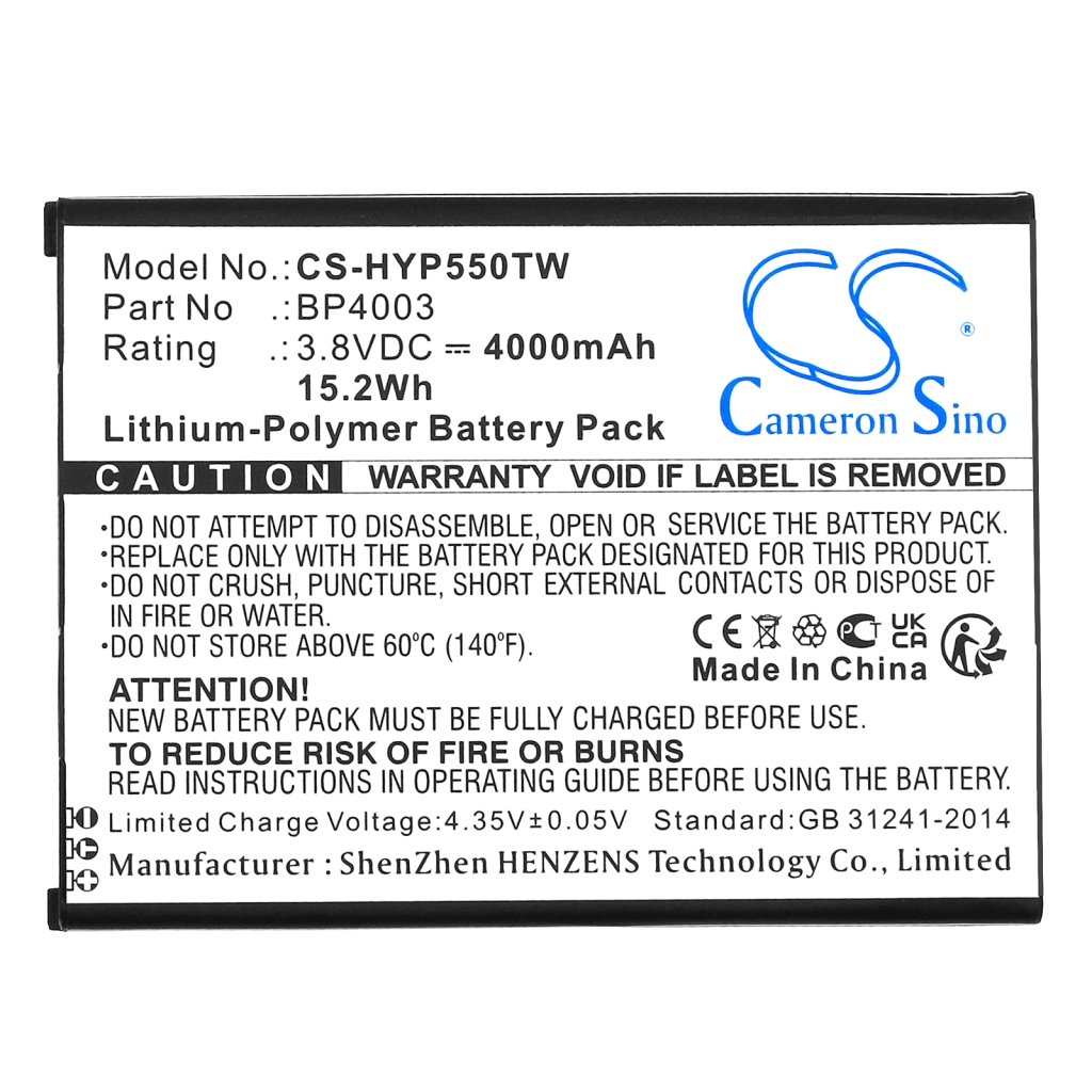 Tovejs radio batteri Hytera CS-HYP550TW