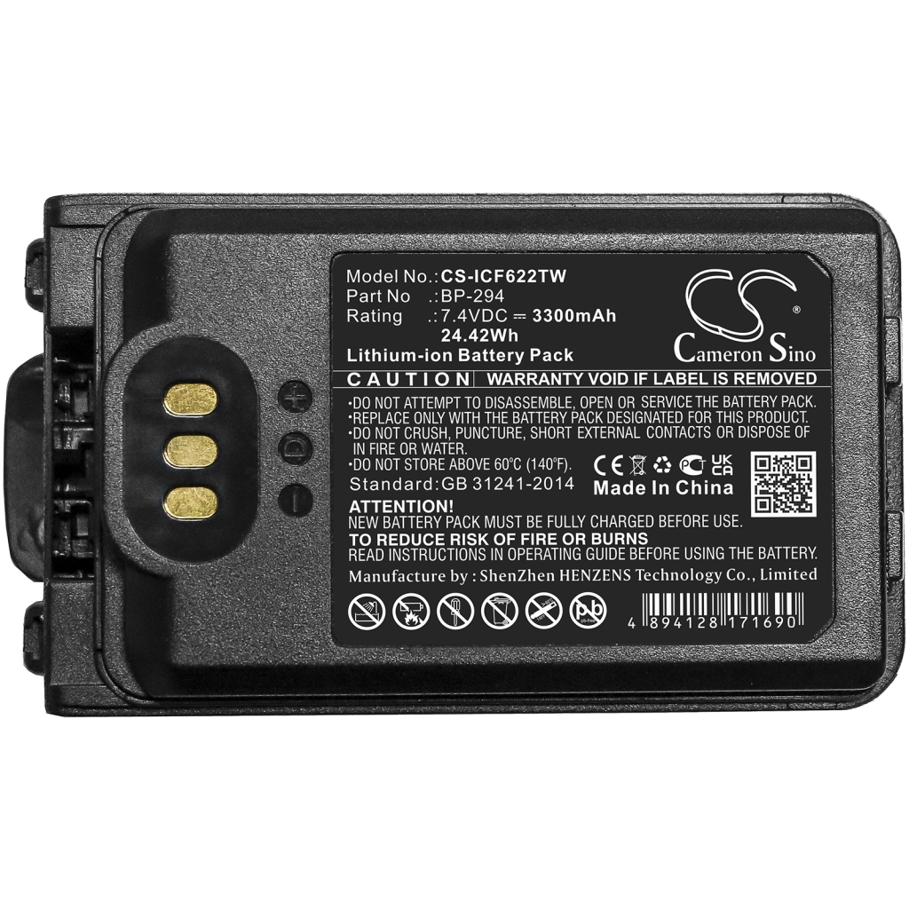 Tovejs radio batteri Icom CS-ICF622TW