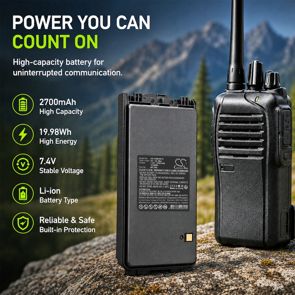 Batteri kompatibel med Icom CS-ICM410TC
