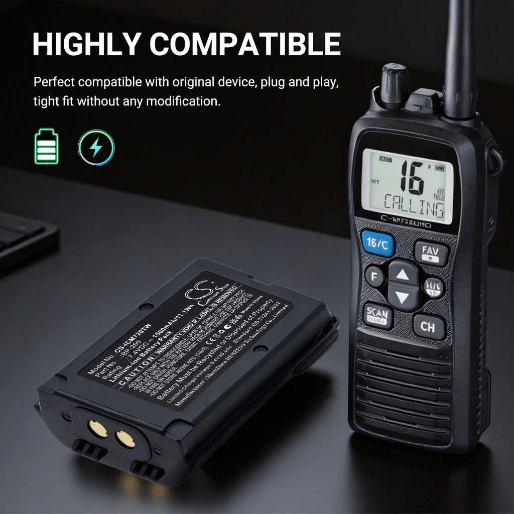 Batteri kompatibel med Icom CS-ICM720TW