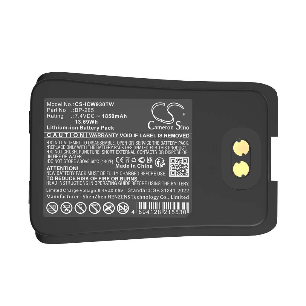 Tovejs radio batteri Icom CS-ICW930TW