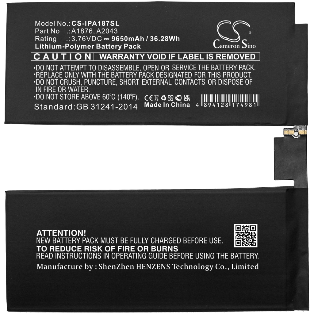 Tabletbatteri Apple CS-IPA187SL