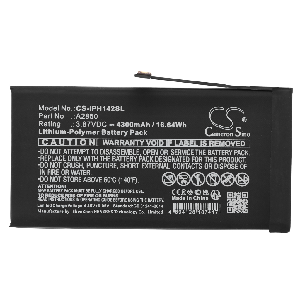 Mobiltelefonbatteri Apple CS-IPH142SL