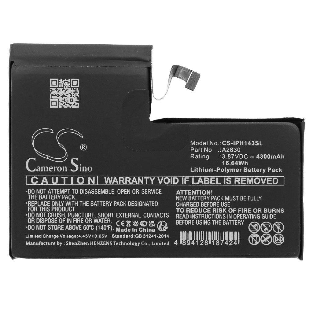 Mobiltelefonbatteri Apple CS-IPH143SL