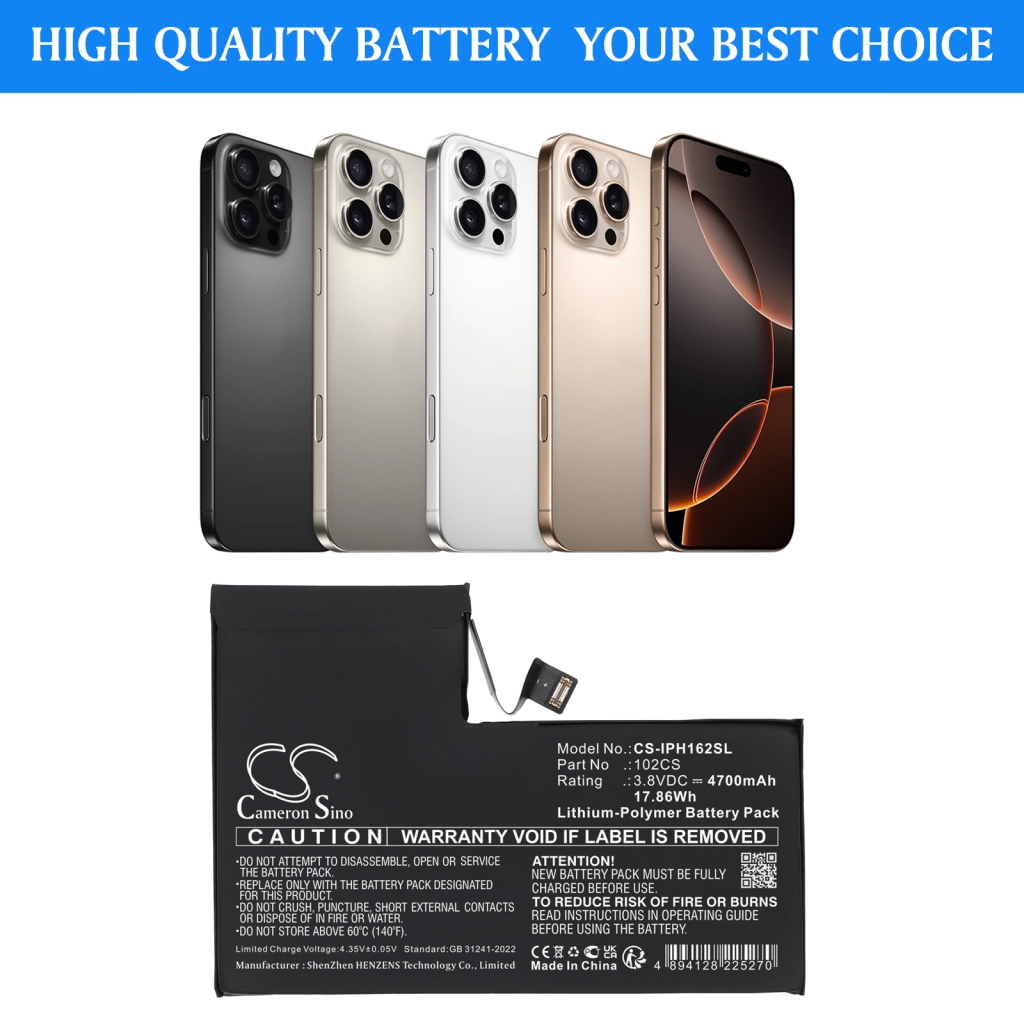 Mobiltelefonbatteri Apple CS-IPH162SL