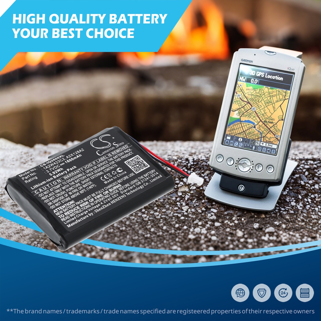 Batteri kompatibel med Garmin BTI CS-IQ3600XL