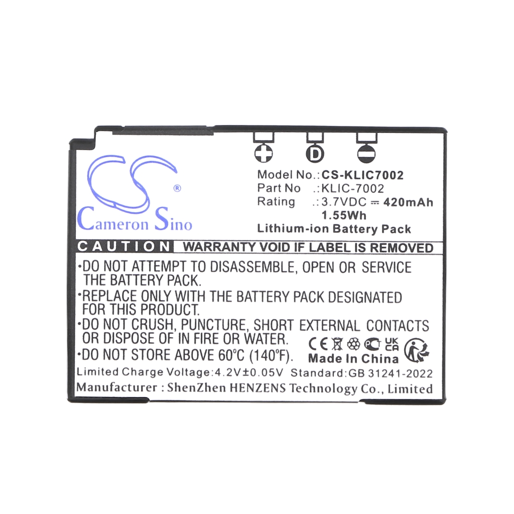 Camera Battery KODAK CS-KLIC7002
