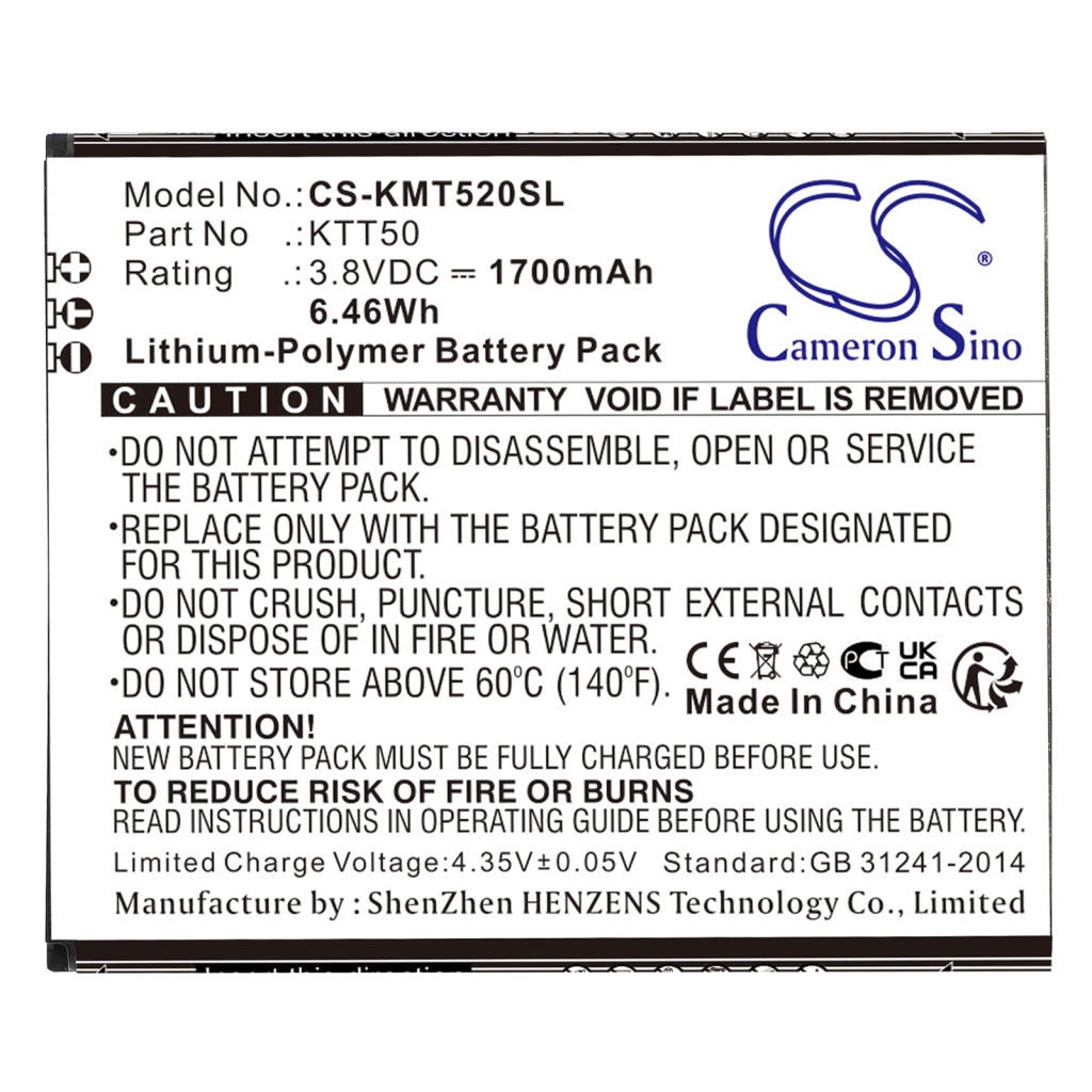 Mobiltelefonbatteri Kazam CS-KMT520SL