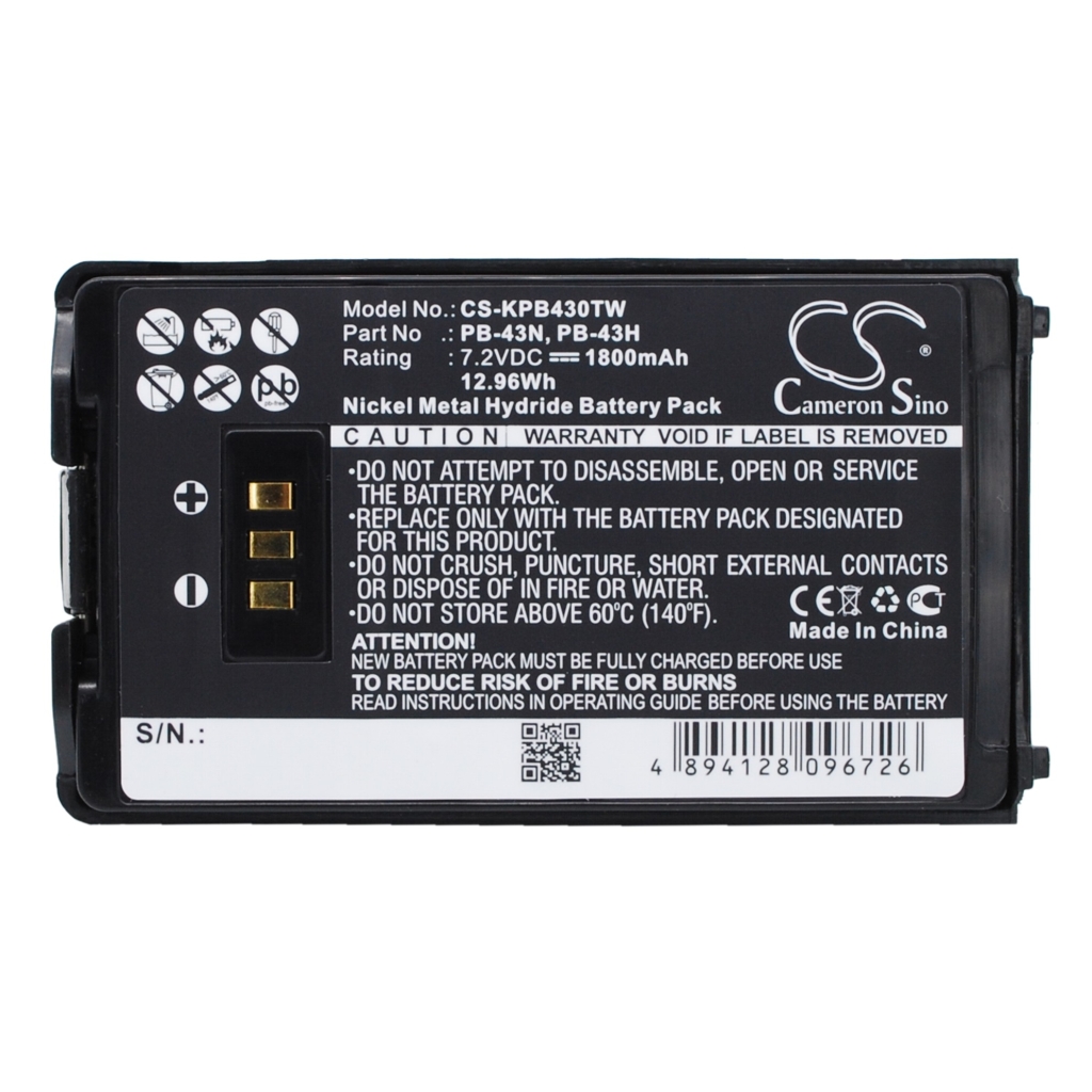 Tovejs radio batteri Kenwood CS-KPB430TW