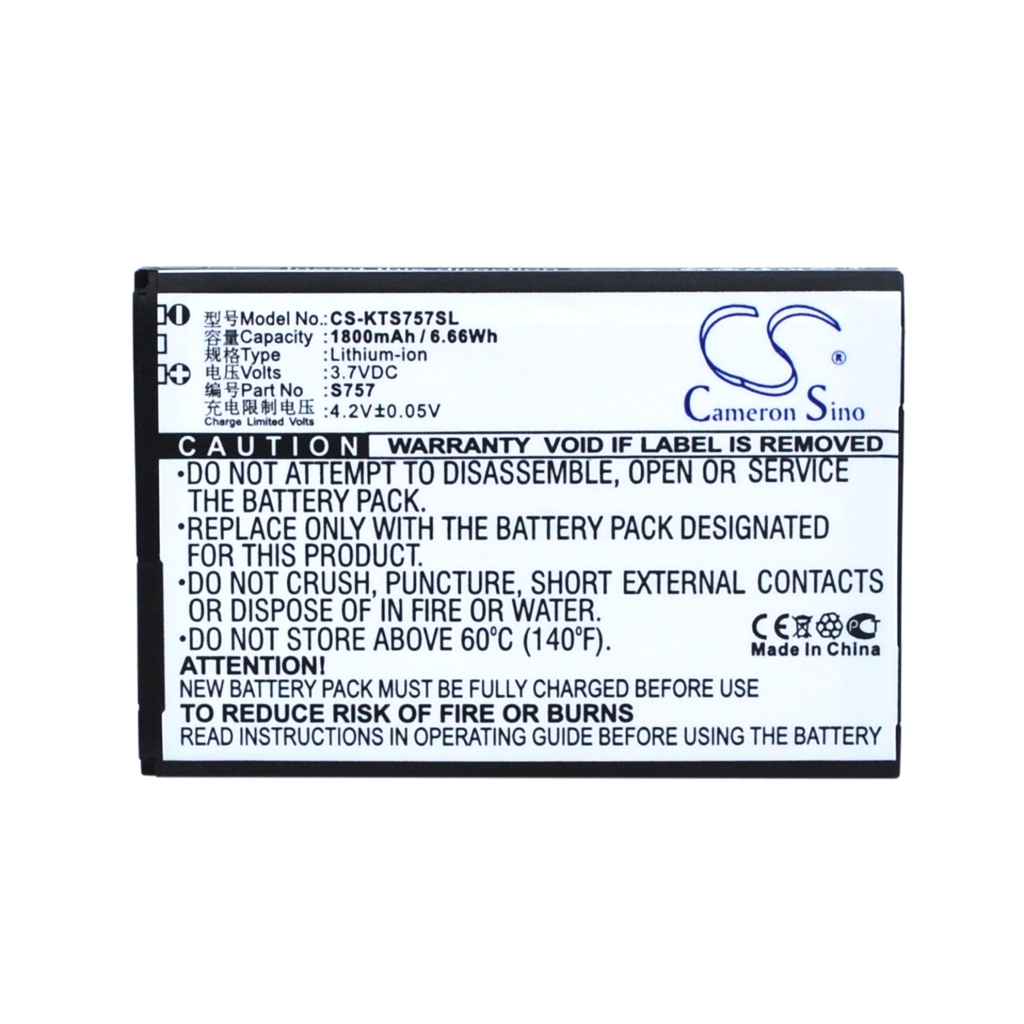 Mobiltelefonbatteri K-Touch CS-KTS757SL