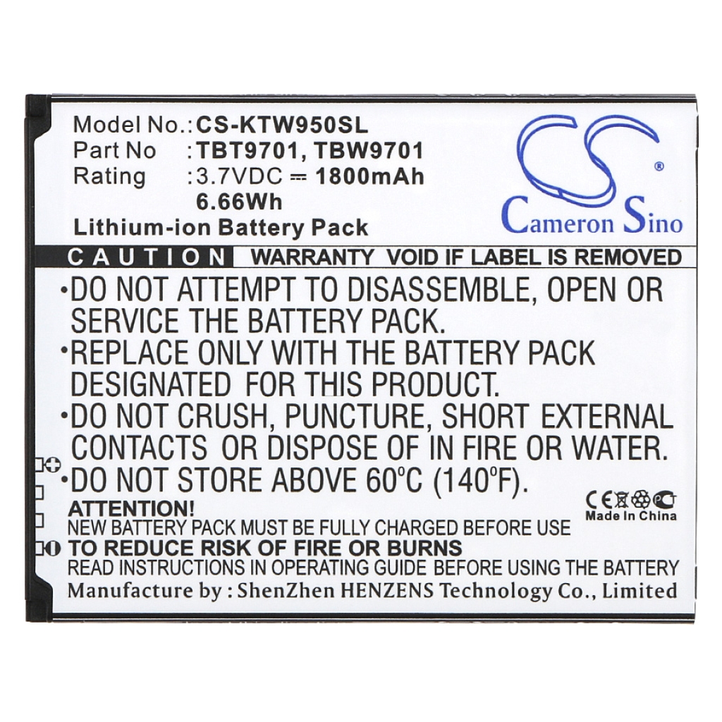 Mobiltelefonbatteri K-Touch CS-KTW950SL