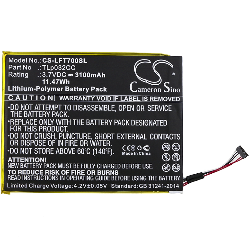 Tabletbatteri Alcatel CS-LFT700SL