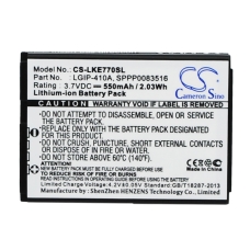 Kompatibel batteriudskiftning til LG LGIP-410A,SBPL0085603,SPPP0083516