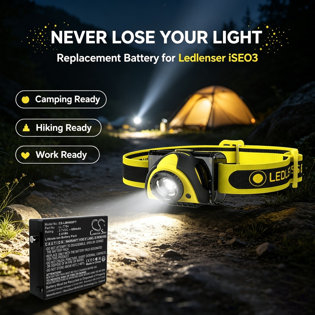 Batteri kompatibel med Ledlenser CS-LMH600FT