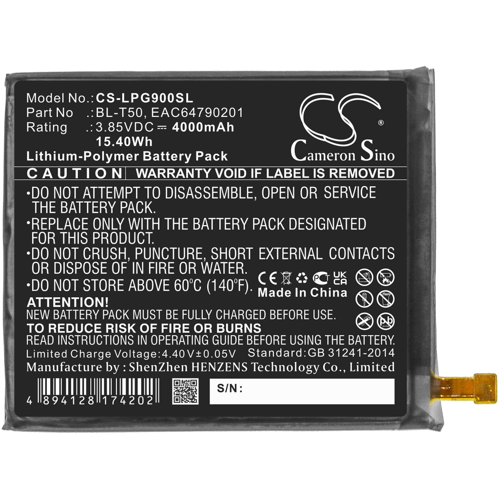 Mobiltelefonbatteri LG CS-LPG900SL