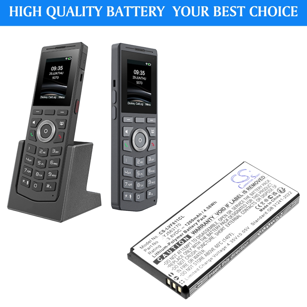 Batteri til trådløs telefon Linkvil CS-LVF611CL