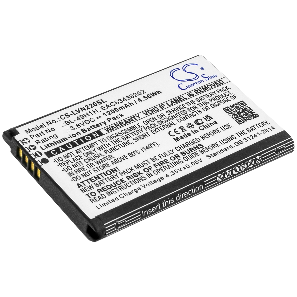 Mobiltelefonbatteri LG CS-LVN220SL