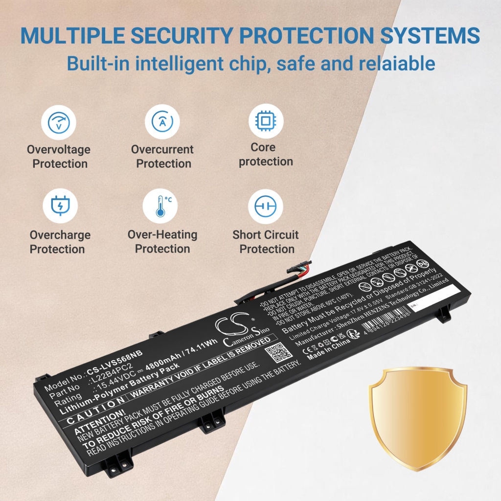 Batteri kompatibel med Lenovo CS-LVS568NB