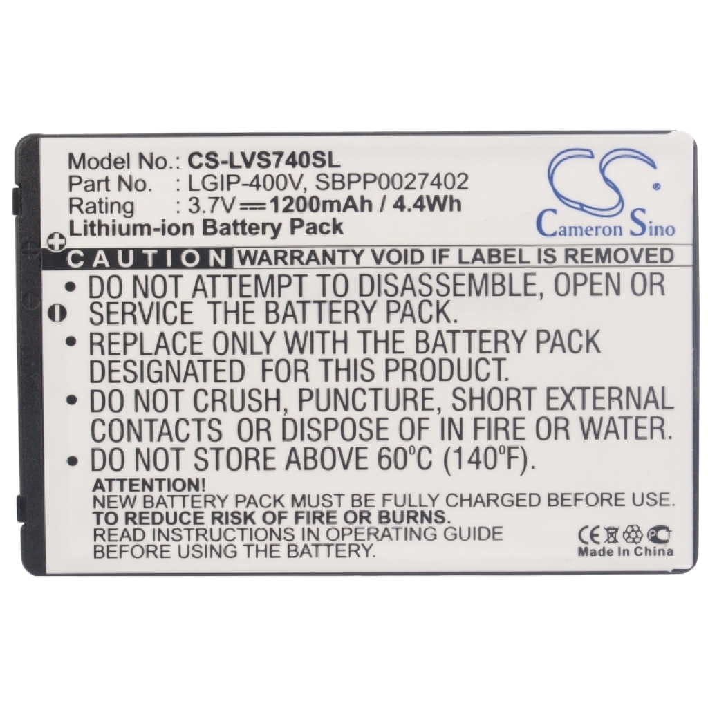 Batteri kompatibel med LG Verizon CS-LVS740SL