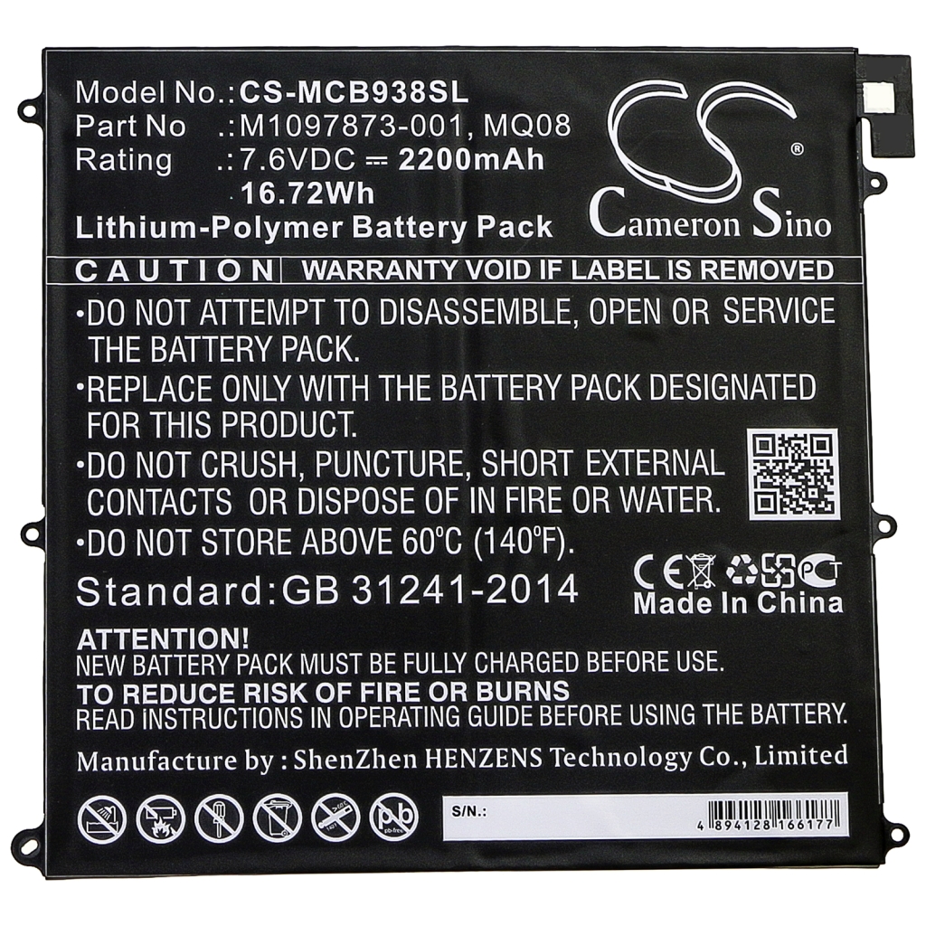 Tabletbatteri Microsoft CS-MCB938SL