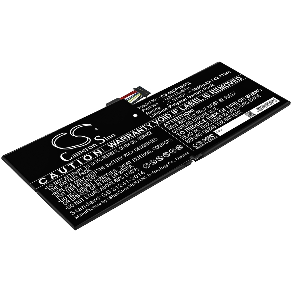 Tabletbatteri Microsoft CS-MCP186SL