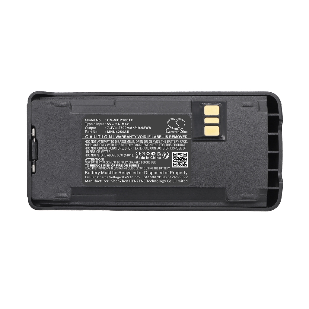 Batteri kompatibel med Motorola CS-MCP186TC