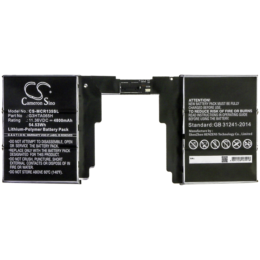 Tabletbatteri Microsoft CS-MCR135SL