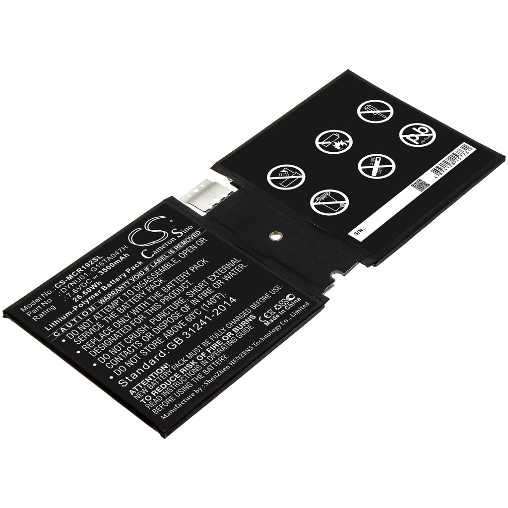 Tabletbatteri Microsoft CS-MCR192SL