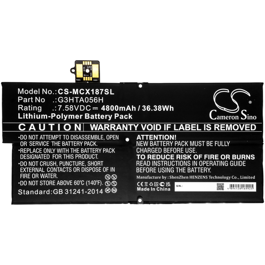 Tabletbatteri Microsoft CS-MCX187SL