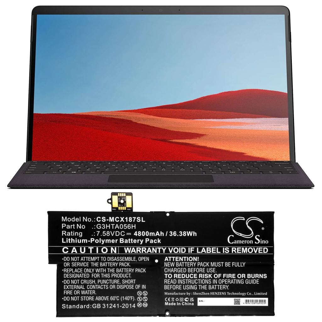 Tabletbatteri Microsoft CS-MCX187SL