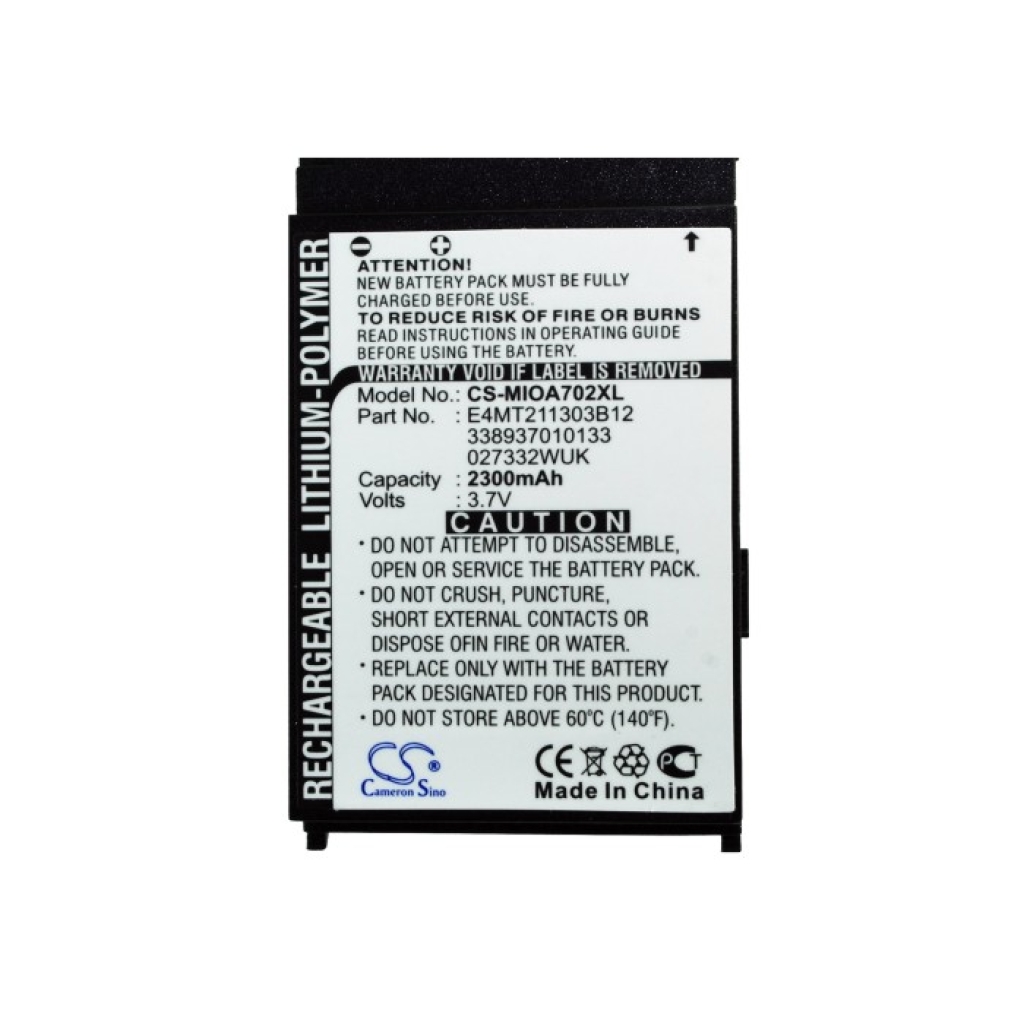 Batteri kompatibel med Mitac CS-MIOA702XL