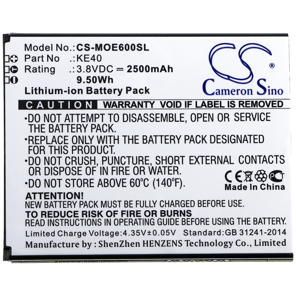 Mobiltelefonbatteri Motorola CS-MOE600SL