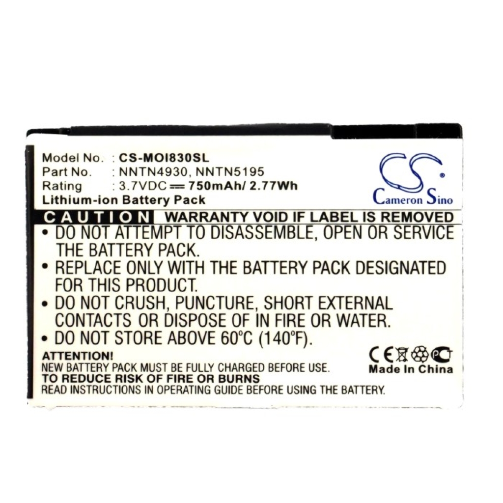 Batteri kompatibel med Motorola CS-MOI830SL