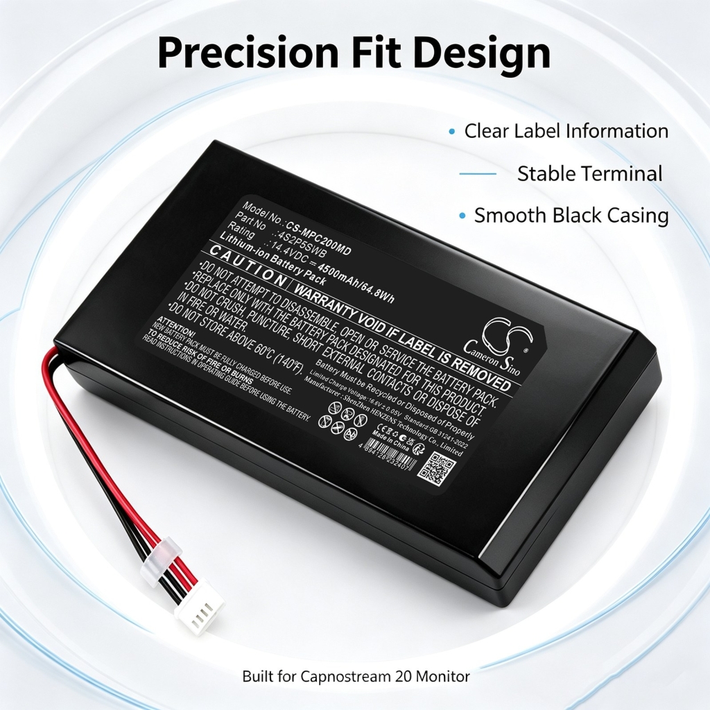Batterier kompatibel med Medtronic Capnostream 20 20 Monitor 20P Monitor CS-MPC200MD