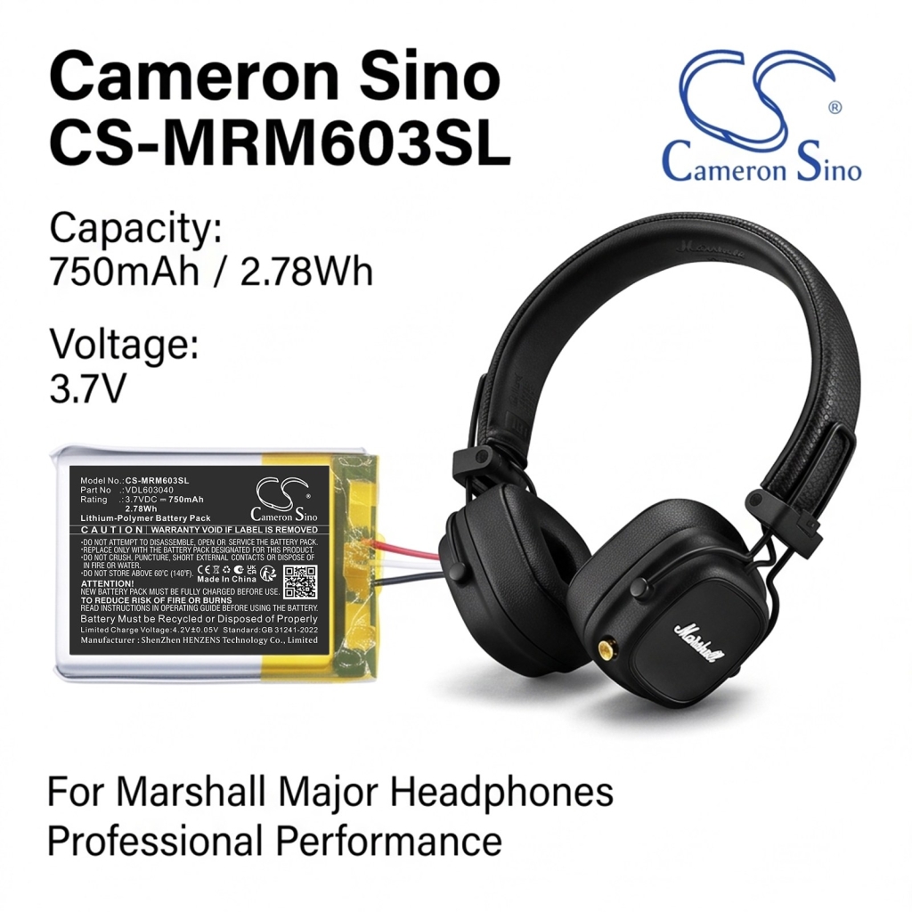 Batteri kompatibel med Marshall CS-MRM603SL