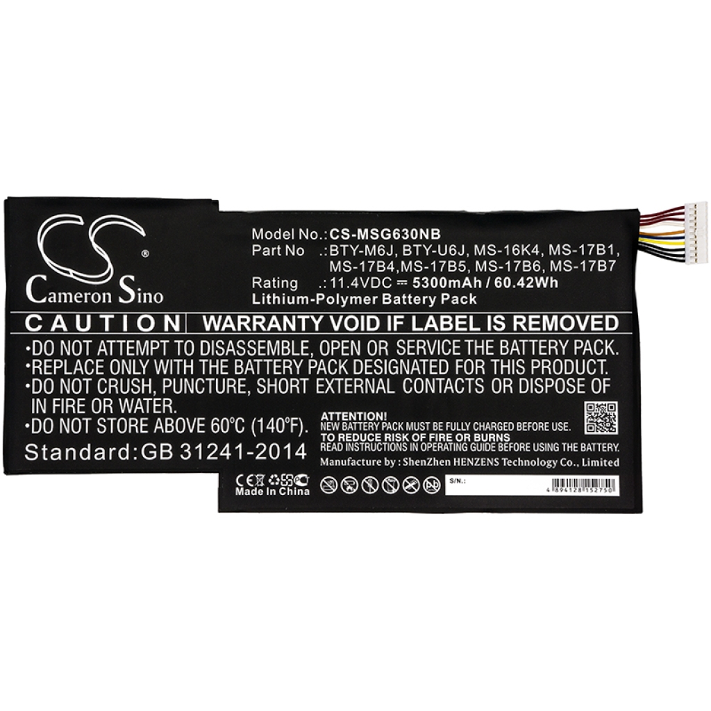 Notebookbatteri MSI CS-MSG630NB