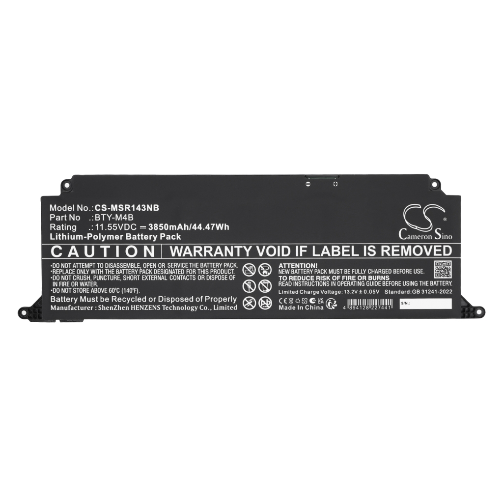 Batteri kompatibel med MSI CS-MSR143NB