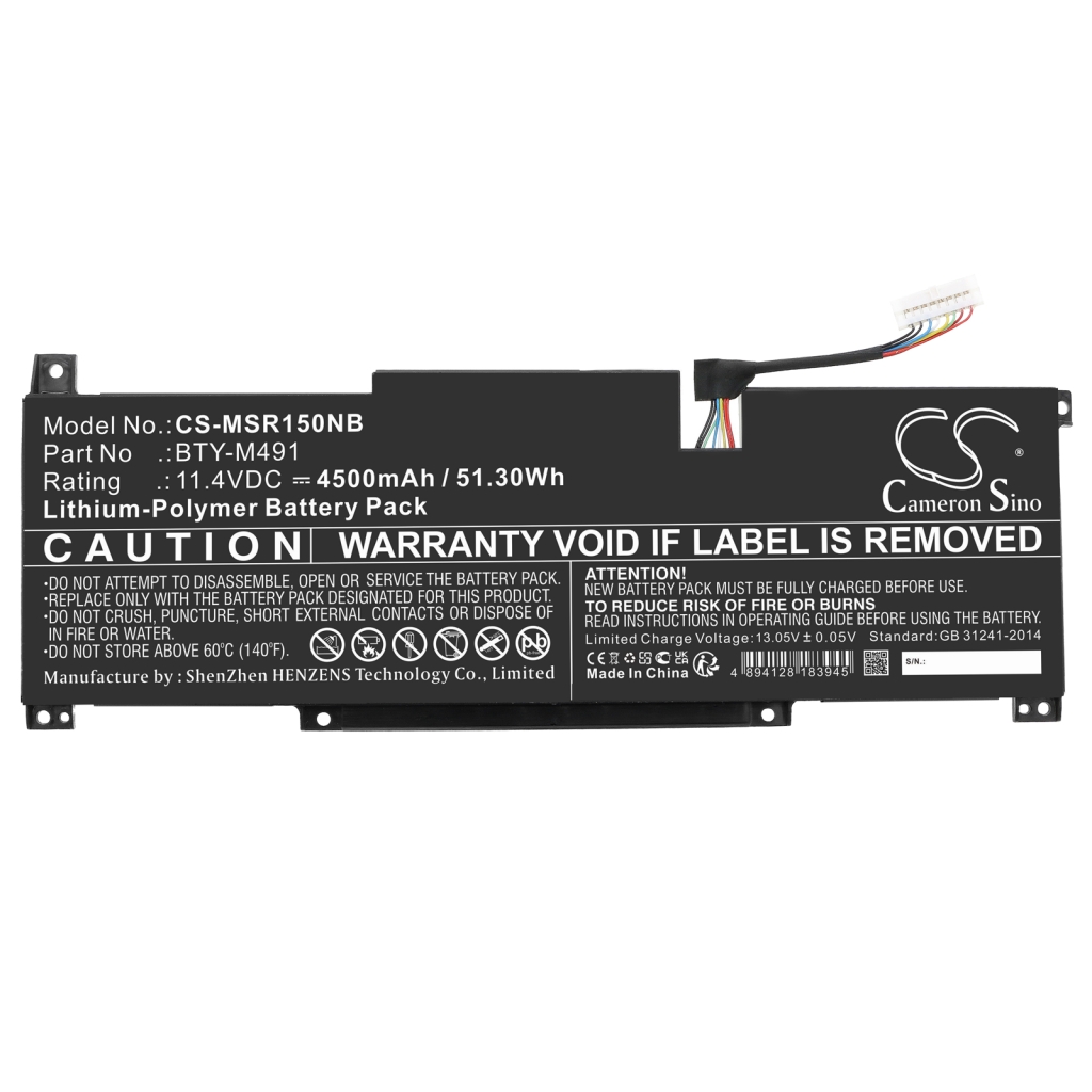 Notebookbatteri MSI CS-MSR150NB