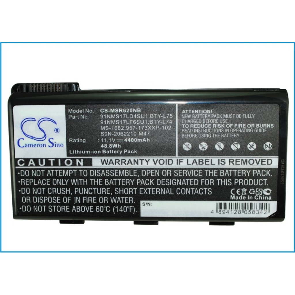 Notebook battery MSI CX623-028BL