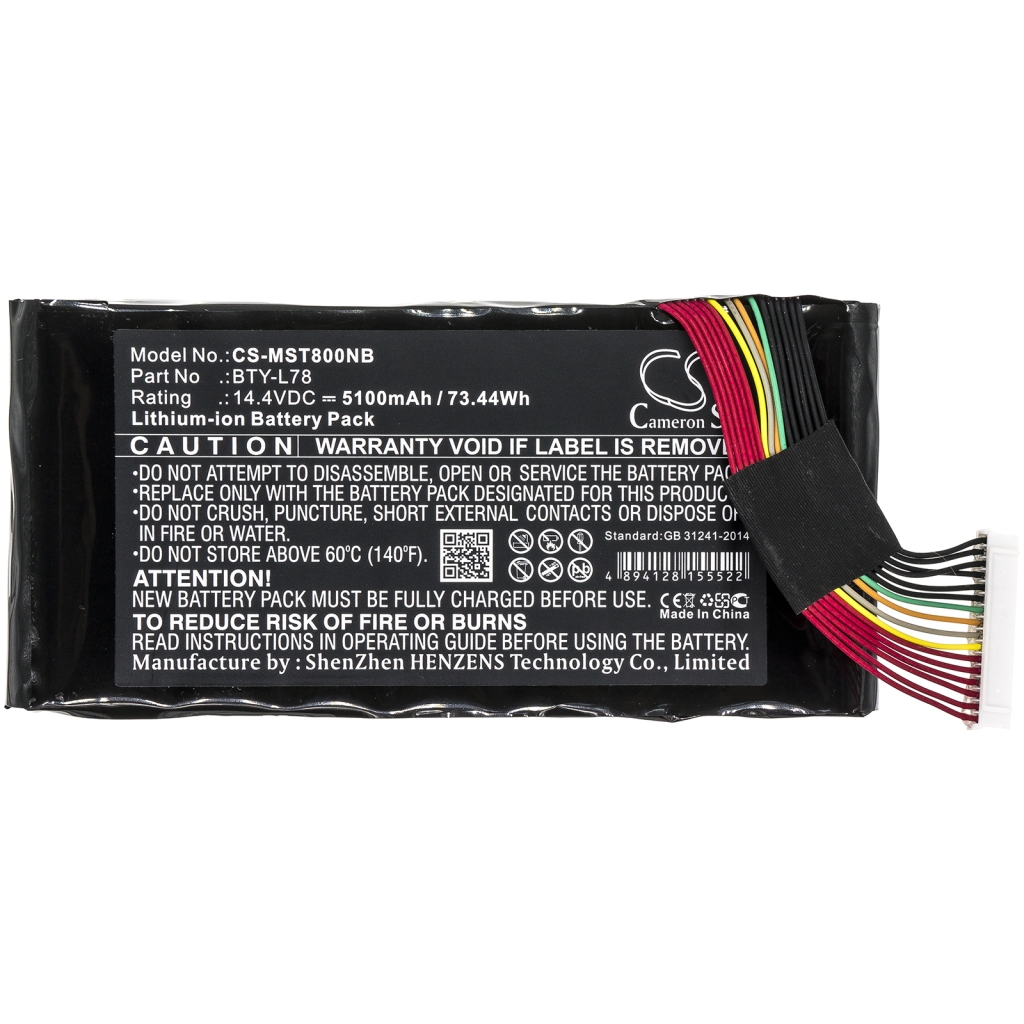 Notebookbatteri MSI GT73VR 7RE-471RU TITAN SLI 4K (CS-MST800NB)