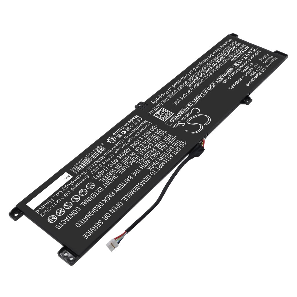 Batteri kompatibel med MSI CS-MSW160NB