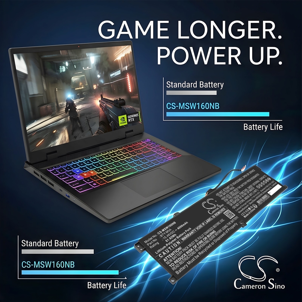 Batteri kompatibel med MSI CS-MSW160NB
